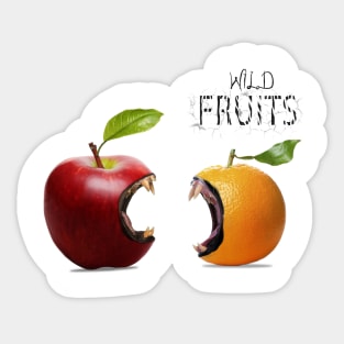 wild fruits apple and orange Sticker